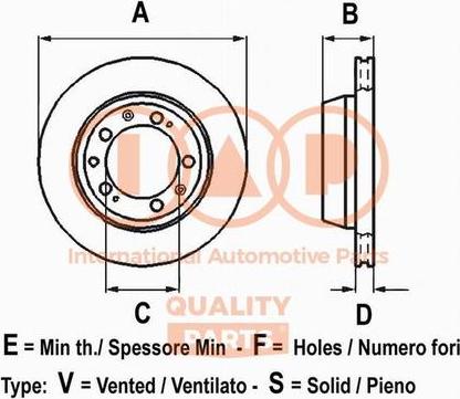 IAP QUALITY PARTS 709-07042G - Bremžu diski ps1.lv