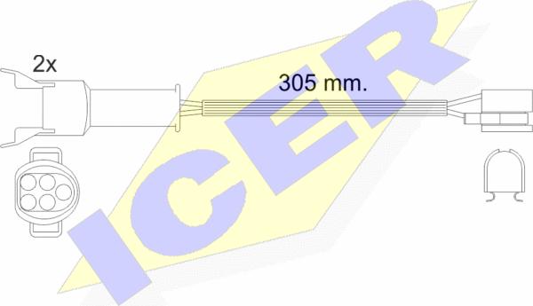 Icer 610449 E C - Indikators, Bremžu uzliku nodilums ps1.lv