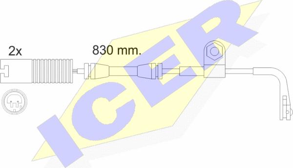 Icer 610458 E C - Indikators, Bremžu uzliku nodilums ps1.lv