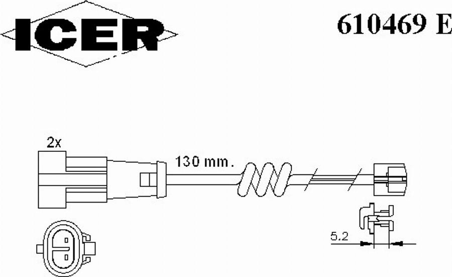 Icer 610469E - Indikators, Bremžu uzliku nodilums ps1.lv