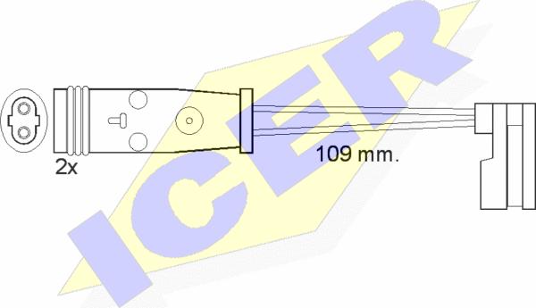 Icer 610483 E C - Indikators, Bremžu uzliku nodilums ps1.lv