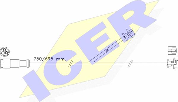 Icer 610435 E C - Indikators, Bremžu uzliku nodilums ps1.lv