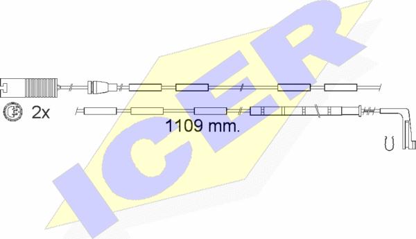 Icer 610542 E C - Indikators, Bremžu uzliku nodilums ps1.lv