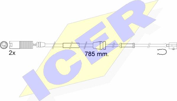 Icer 610536 E C - Indikators, Bremžu uzliku nodilums ps1.lv