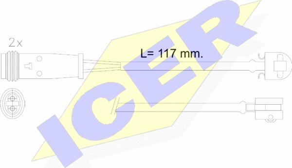 Icer 610612 E C - Indikators, Bremžu uzliku nodilums ps1.lv