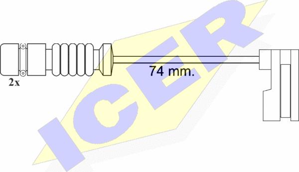 Icer 610397 E C - Indikators, Bremžu uzliku nodilums ps1.lv