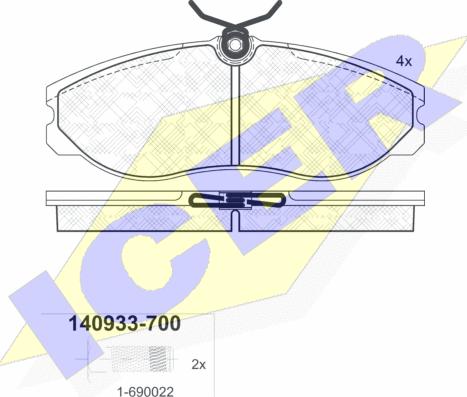 Icer 140933-700 - Bremžu uzliku kompl., Disku bremzes ps1.lv