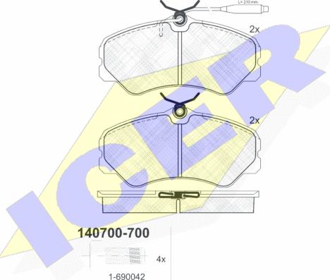 Icer 140700-700 - Bremžu uzliku kompl., Disku bremzes ps1.lv