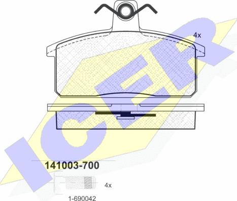 Icer 141003-700 - Bremžu uzliku kompl., Disku bremzes ps1.lv