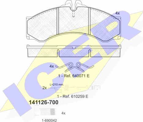 Icer 141126-700 - Bremžu uzliku kompl., Disku bremzes ps1.lv