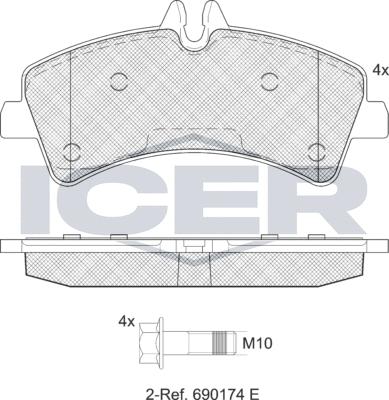 Icer 141849LM - Bremžu uzliku kompl., Disku bremzes ps1.lv