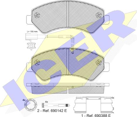 Icer 141836-201 - Bremžu uzliku kompl., Disku bremzes ps1.lv