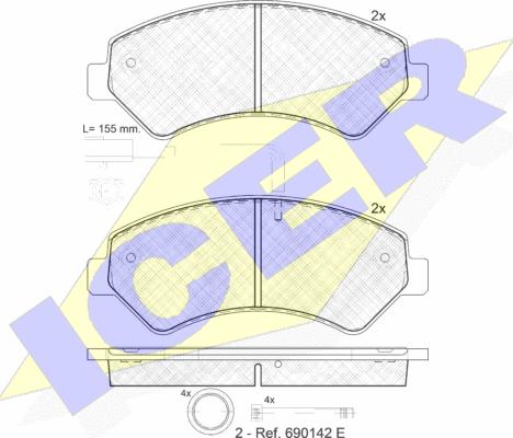 Icer 141836-203 - Bremžu uzliku kompl., Disku bremzes ps1.lv