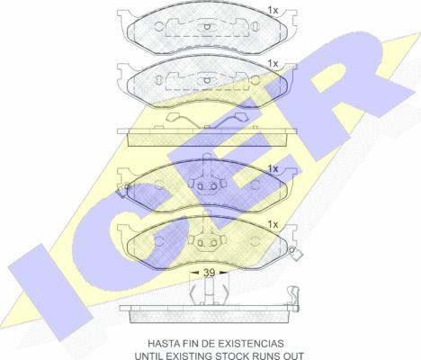 Icer 141397 - Bremžu uzliku kompl., Disku bremzes ps1.lv