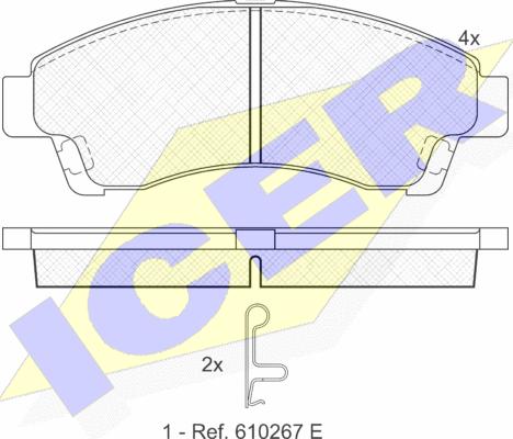 Icer 141324 - Bremžu uzliku kompl., Disku bremzes ps1.lv