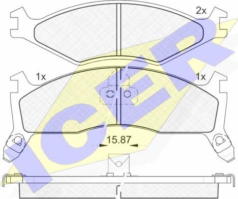 Icer 141270-205 - Bremžu uzliku kompl., Disku bremzes ps1.lv