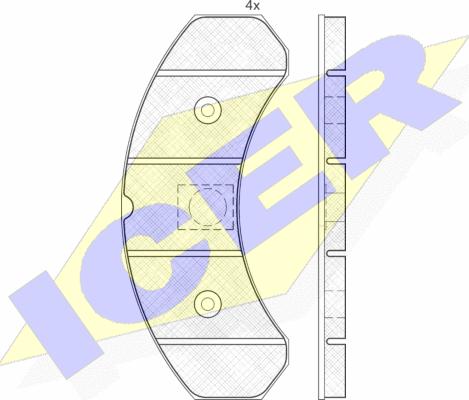 Icer 150430 - Bremžu uzliku kompl., Disku bremzes ps1.lv