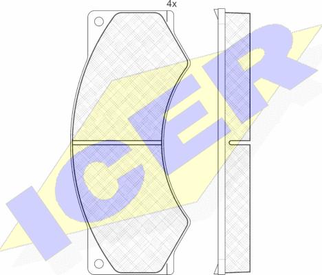 Icer 150764 - Bremžu uzliku kompl., Disku bremzes ps1.lv