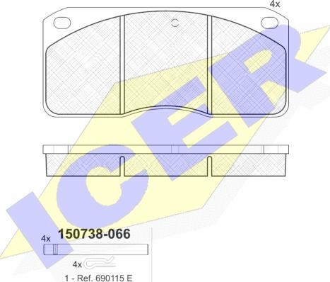 Icer 150738-066 - Bremžu uzliku kompl., Disku bremzes ps1.lv