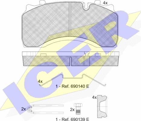 Icer 151430-066 - Bremžu uzliku kompl., Disku bremzes ps1.lv