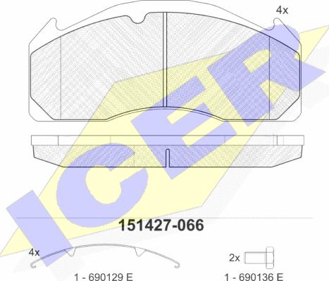 Icer 151427 - Bremžu uzliku kompl., Disku bremzes ps1.lv