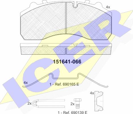 Icer 151641 - Bremžu uzliku kompl., Disku bremzes ps1.lv