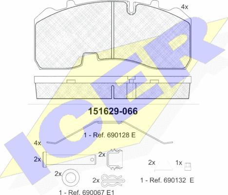 Icer 151629-066 - Bremžu uzliku kompl., Disku bremzes ps1.lv