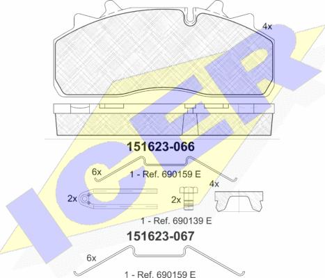 Icer 151623-067 - Bremžu uzliku kompl., Disku bremzes ps1.lv