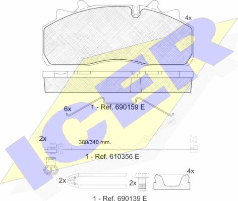 Icer 151623-124 - Bremžu uzliku kompl., Disku bremzes ps1.lv