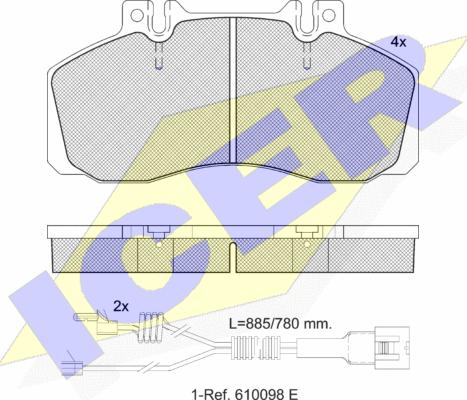 Icer 151080-114 - Bremžu uzliku kompl., Disku bremzes ps1.lv