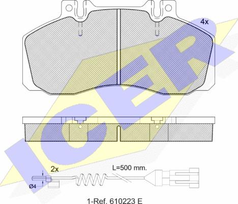 Icer 151080-111 - Bremžu uzliku kompl., Disku bremzes ps1.lv