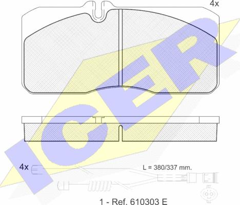 Icer 151088-120 - Bremžu uzliku kompl., Disku bremzes ps1.lv