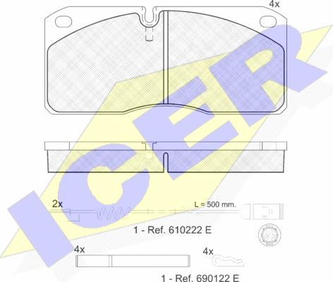 Icer 151078-110 - Bremžu uzliku kompl., Disku bremzes ps1.lv