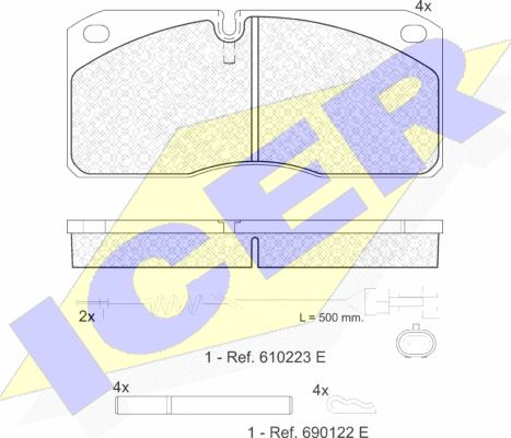 Icer 151078-111 - Bremžu uzliku kompl., Disku bremzes ps1.lv