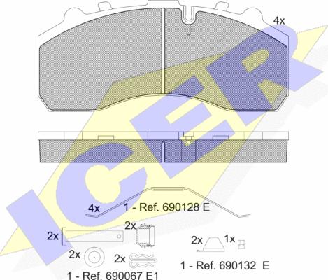 Icer 151194-066 - Bremžu uzliku kompl., Disku bremzes ps1.lv