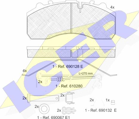 Icer 151194-118 - Bremžu uzliku kompl., Disku bremzes ps1.lv