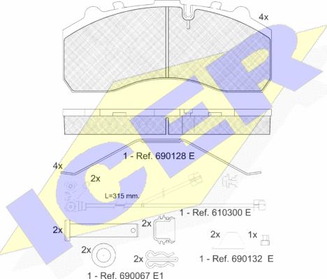 Icer 151194-117 - Bremžu uzliku kompl., Disku bremzes ps1.lv