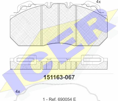 Icer 151163-067 - Bremžu uzliku kompl., Disku bremzes ps1.lv