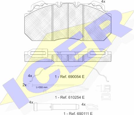 Icer 151163-115 - Bremžu uzliku kompl., Disku bremzes ps1.lv