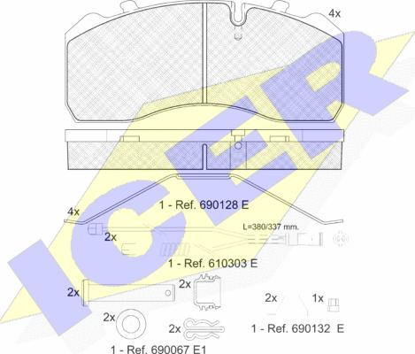 Icer 151254-120 - Bremžu uzliku kompl., Disku bremzes ps1.lv