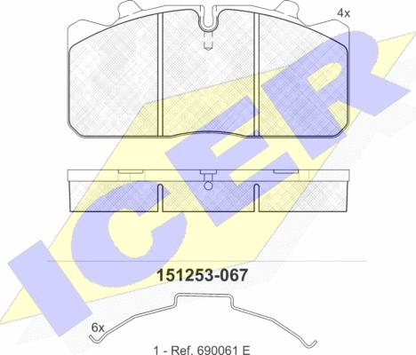 Icer 151253-067 - Bremžu uzliku kompl., Disku bremzes ps1.lv