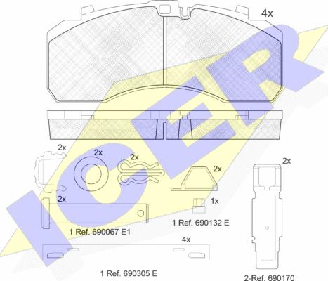 Icer 152091-073 - Bremžu uzliku kompl., Disku bremzes ps1.lv