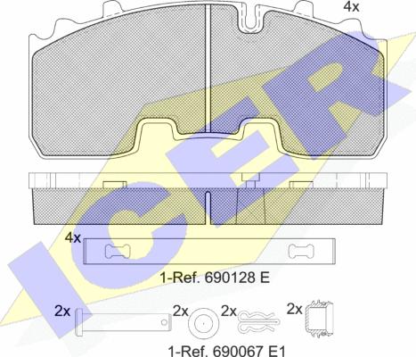 Icer 152156-066 - Bremžu uzliku kompl., Disku bremzes ps1.lv