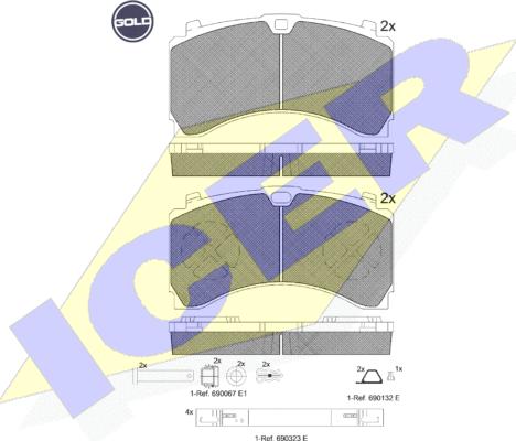 Icer 152123 G - Bremžu uzliku kompl., Disku bremzes ps1.lv