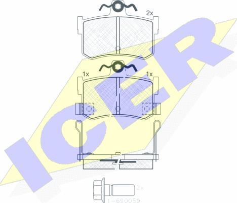 Icer 180995-701 - Bremžu uzliku kompl., Disku bremzes ps1.lv