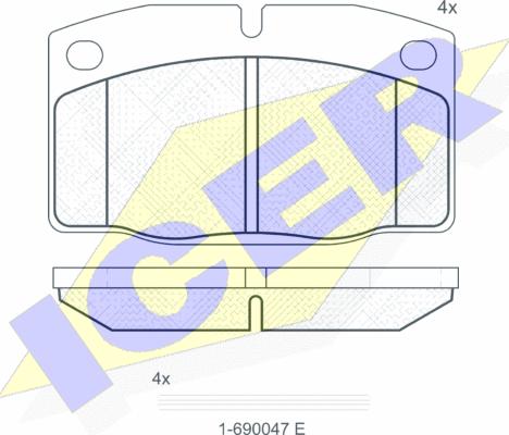 Icer 180454-066 - Bremžu uzliku kompl., Disku bremzes ps1.lv