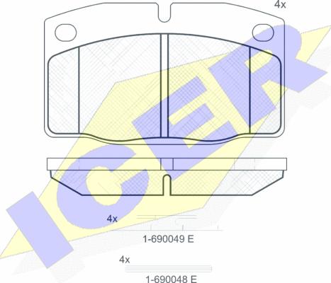 Icer 180454-073 - Bremžu uzliku kompl., Disku bremzes ps1.lv