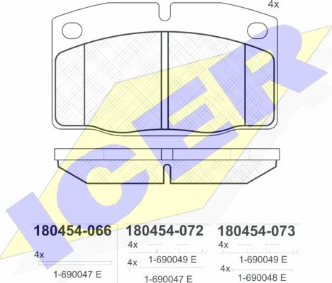 Icer 180454 - Bremžu uzliku kompl., Disku bremzes ps1.lv