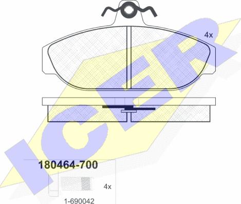 Icer 180464-700 - Bremžu uzliku kompl., Disku bremzes ps1.lv