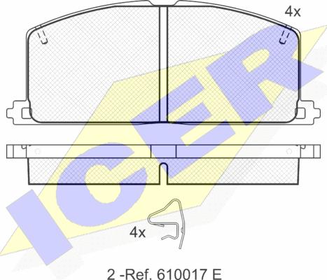 Icer 180462 - Bremžu uzliku kompl., Disku bremzes ps1.lv